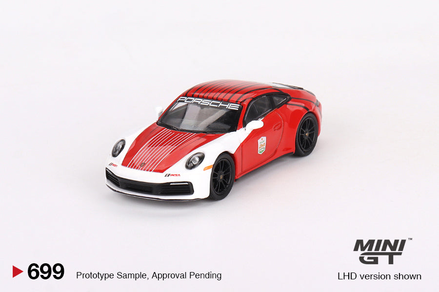 Mô hình xe Mini GT 1:64 Porsche 911 (992) Carrera S Safety Car 2023 IMSA Daytona 24 Hrs - MGT00699