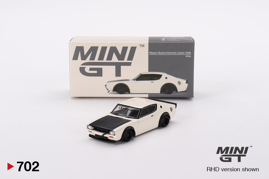 Mô hình xe Mini GT 1:64 Nissan Skyline Kenmeri Liberty Walk White - MGT00702