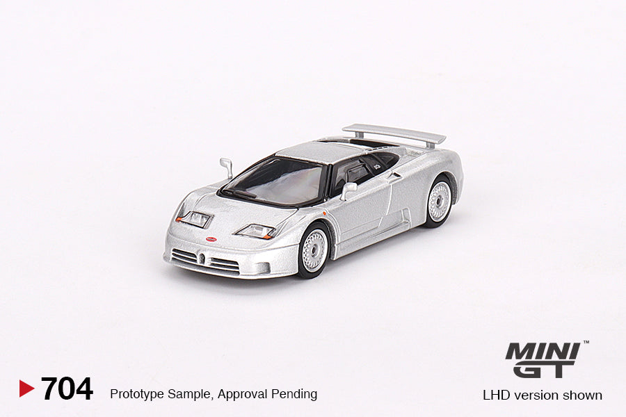 Mô hình xe Mini GT 1:64 Bugatti EB110 GT Grigio Chiaro - MGT00704