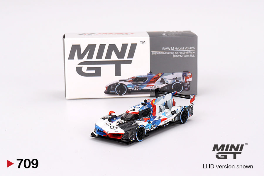 Mô hình xe Mini GT 1:64 BMW M Hybrid V8 #25 BMW M Team RLL 2023 IMSA Sebring 12 Hrs 2nd Place - MGT00709