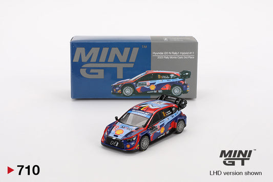 Mô hình xe Mini GT 1:64 Hyundai i20 N Rally1 Hybrid #11 2023 Rally Monte Carlo 3rd Place - MGT00710