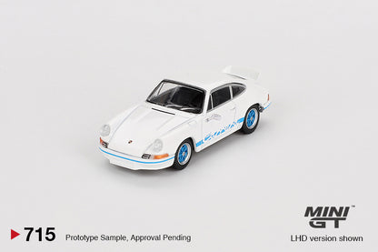 Mô hình xe Mini GT 1:64 Porsche 911 Carrera RS 2.7 Grand Prix White with Blue Livery - MGT00715