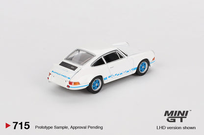 Mô hình xe Mini GT 1:64 Porsche 911 Carrera RS 2.7 Grand Prix White with Blue Livery - MGT00715