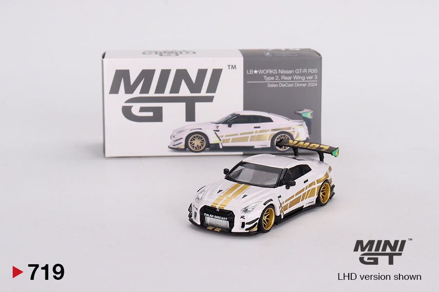 Mô hình xe Mini GT 1:64 Nissan GT-R (R35) LB★WORKS Type 2, Rear Wing ver 3 - MGT00719