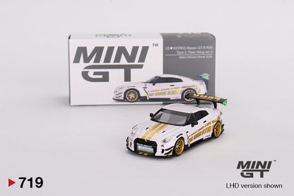 Mô hình xe Mini GT 1:64 Nissan GT-R (R35) LB★WORKS Type 2, Rear Wing ver 3 - MGT00719