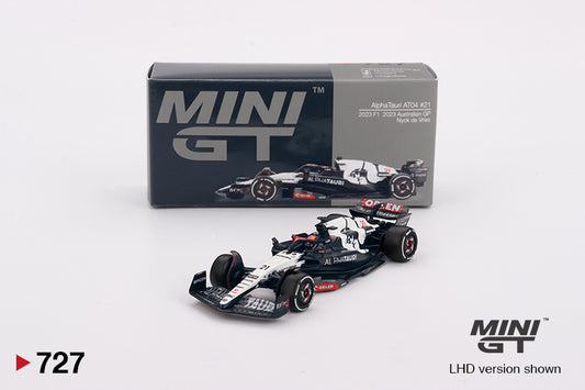 Mô hình xe Mini GT 1:64 AlphaTauri AT04 #21 Nyck de Vries 2023 F1 2023 Australian GP - MGT00727