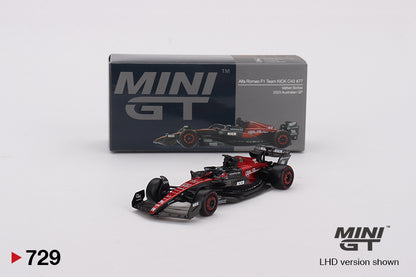 Mô hình xe Mini GT 1:64 Alfa Romeo C43 #77 Valtteri Bottas 2023 F1 2023 Australian GP - MGT00729