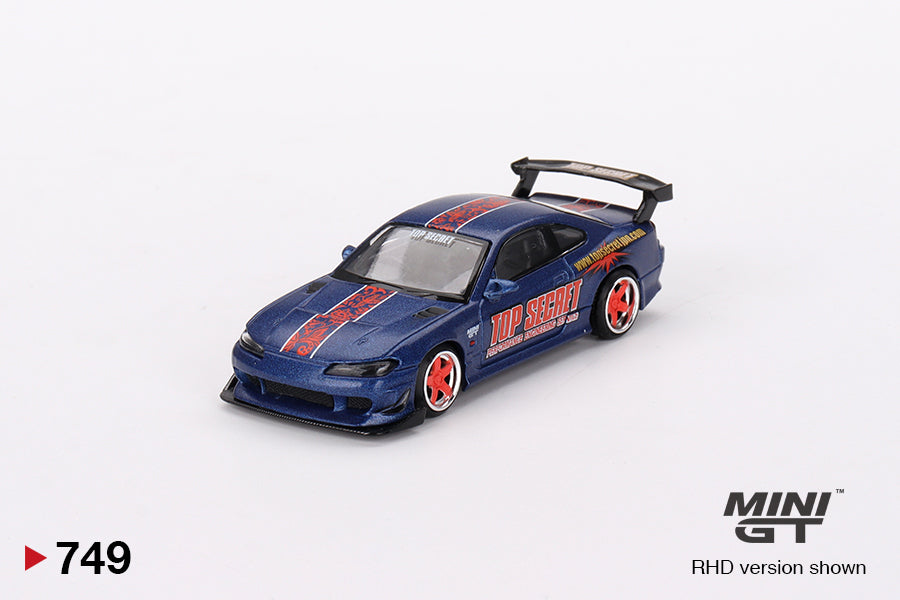 Mô hình xe Mini GT 1:64 Nissan Silvia (S15) Top Secret Matte Blue w/ Red Accent 2024 Malaysia Diecast Expo Exclusive - MGT00749