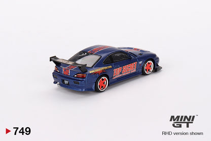 Mô hình xe Mini GT 1:64 Nissan Silvia (S15) Top Secret Matte Blue w/ Red Accent 2024 Malaysia Diecast Expo Exclusive - MGT00749