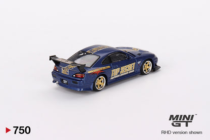 Mô hình xe Mini GT 1:64 Nissan Silvia (S15) Top Secret Matte Blue w/ Gold Accent 2024 One Night in Malaysia Exclusive - MGT00750
