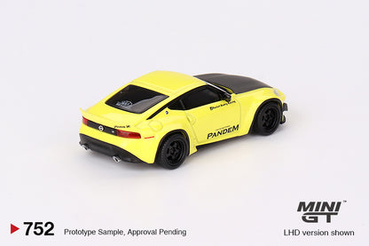 Mô hình xe Mini GT 1:64 Nissan Z Pandem Ikazuchi Yellow - MGT00752