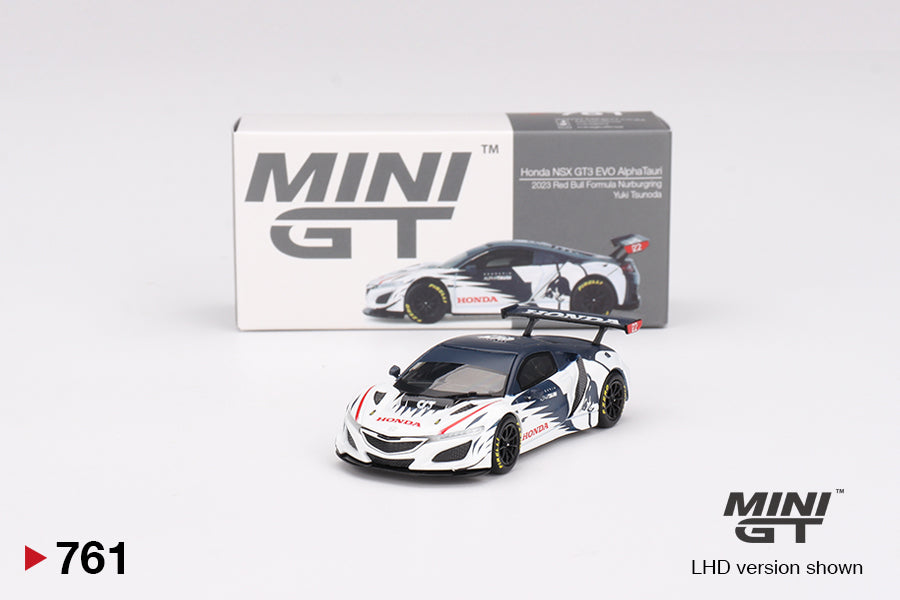 Mô hình xe Mini GT 1:64 Honda NSX GT3 EVO AlphaTauri Yuki Tsunoda 2023 Red Bull Formula Nurburgring - MGT00761