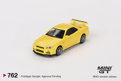 Mô hình xe Mini GT 1:64 Nissan Skyline GT-R (R34) V-Spec Lightning Yellow - MGT00762