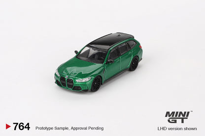 Mô hình xe Mini GT 1:64 BMW M3 Competition Touring Isle of Man Green Metallic - MGT00764