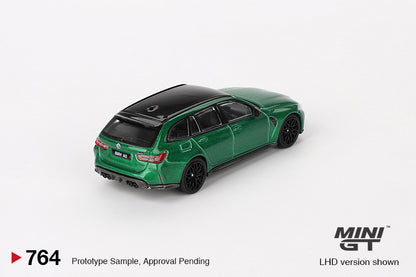 Mô hình xe Mini GT 1:64 BMW M3 Competition Touring Isle of Man Green Metallic - MGT00764