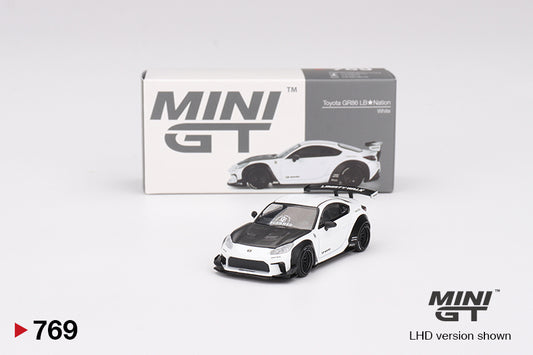 Mô hình xe Mini GT 1:64 Toyota GR86 LB★Nation White - MGT00769