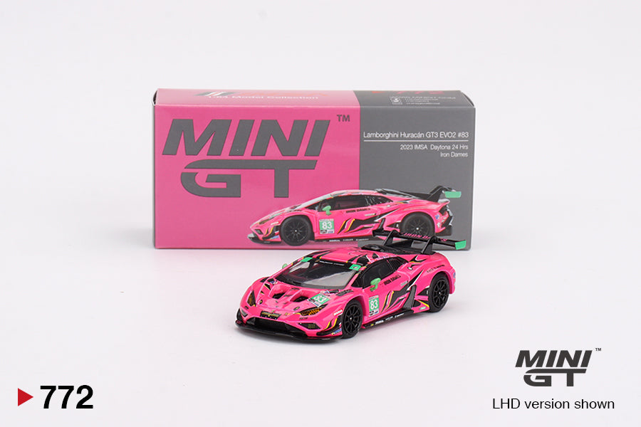 Mô hình xe Mini GT 1:64 Lamborghini Huracán GT3 EVO2 #83 Iron Dames 2023 IMSA Daytona 24 Hrs - MGT00772