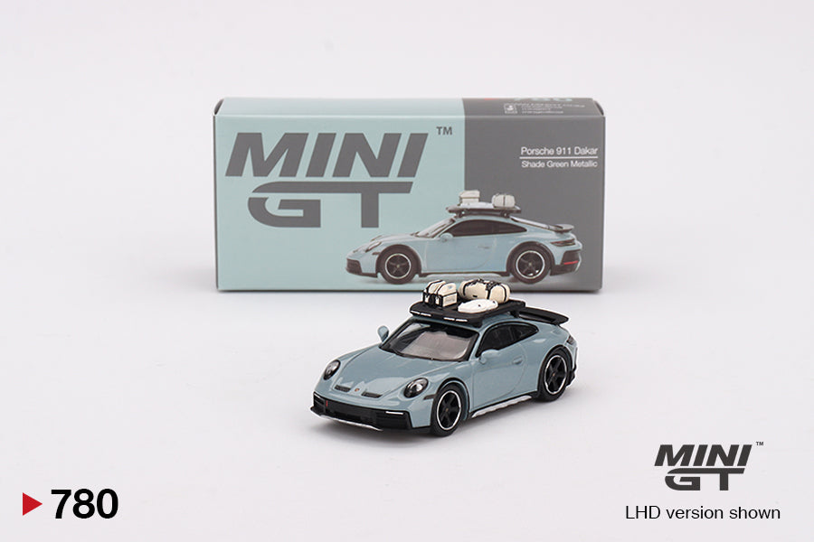 Mô hình xe Mini GT 1:64 Porsche 911 Dakar Shade Green Metallic - MGT00780