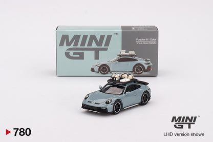 Mô hình xe Mini GT 1:64 Porsche 911 Dakar Shade Green Metallic - MGT00780