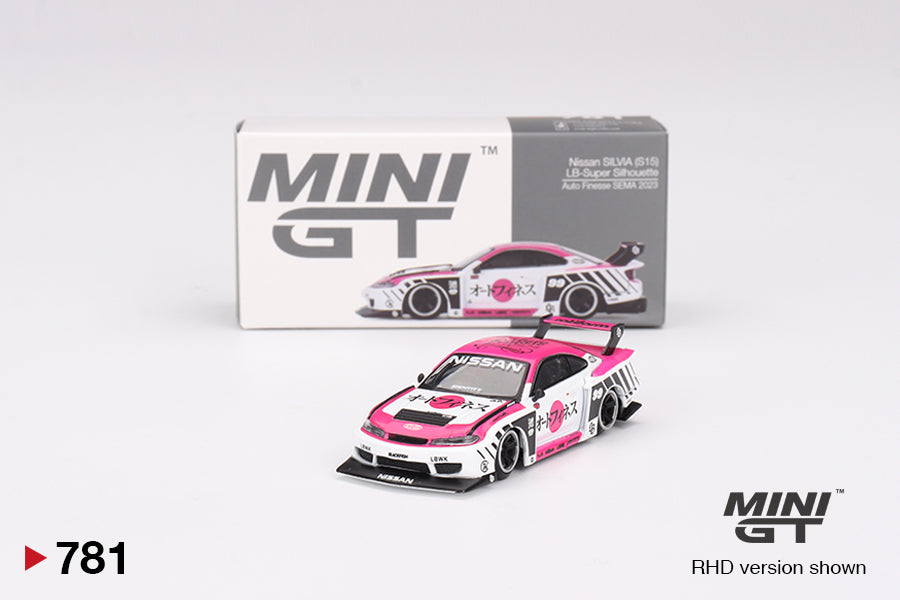 Mô hình xe Mini GT 1:64 Nissan LB-Super Silhouette S15 SILVIA Auto Finesse SEMA 2023 - MGT00781