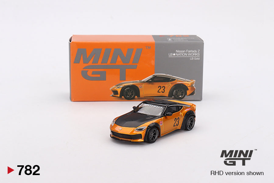 Mô hình xe Mini GT 1:64 Nissan Z LB★NATION WORKS LB Gold - MGT00782