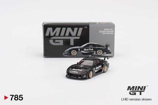 Mô hình xe Mini GT 1:64 MAZDA RX-7 LB-Super Silhouette Liberty Walk Black - MGT00785