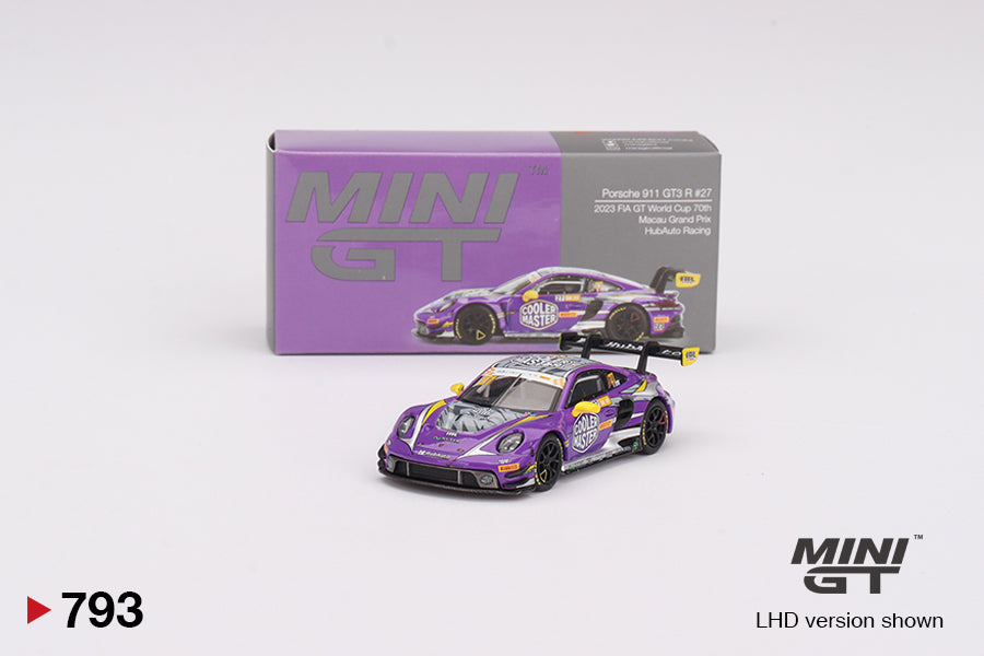 Mô hình xe Mini GT 1:64 Porsche 911 GT3 R #27 HubAuto Racing 2023 FIA GT World Cup 70th Macau Grand Prix - MGT00793