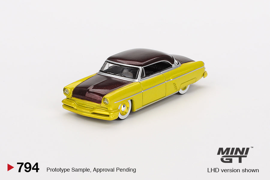 Mô hình xe Mini GT 1:64 Lincoln Capri Hot Rod 1954 Lime Yellow - MGT00794