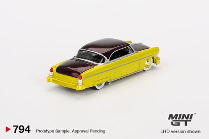 Mô hình xe Mini GT 1:64 Lincoln Capri Hot Rod 1954 Lime Yellow - MGT00794
