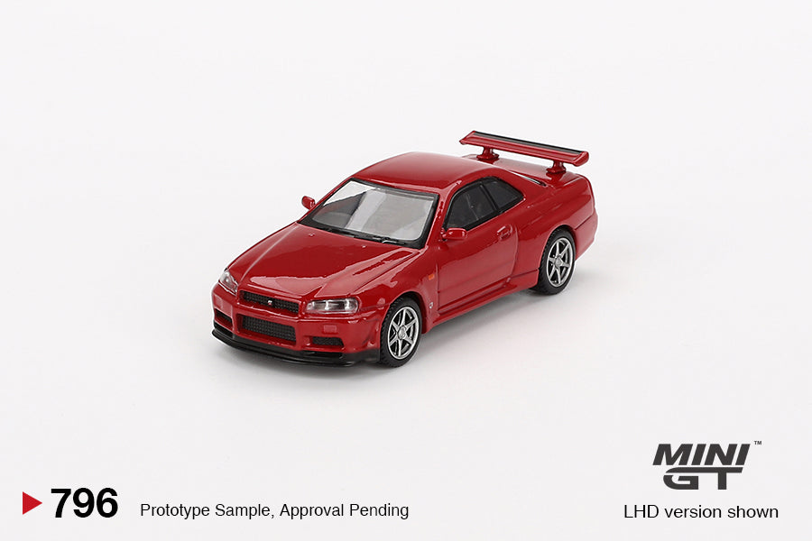 Mô hình xe Mini GT 1:64 Nissan Skyline GT-R (R34) V-Spec Active Red - MGT00796