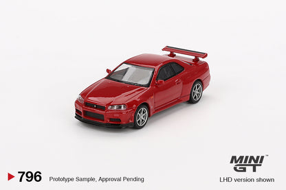 Mô hình xe Mini GT 1:64 Nissan Skyline GT-R (R34) V-Spec Active Red - MGT00796