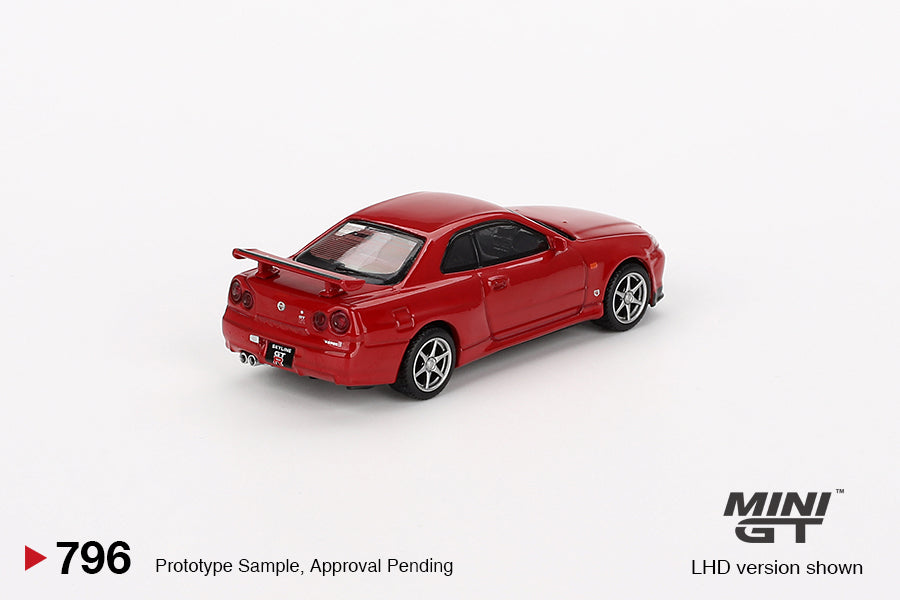 Mô hình xe Mini GT 1:64 Nissan Skyline GT-R (R34) V-Spec Active Red - MGT00796