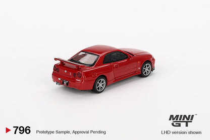 Mô hình xe Mini GT 1:64 Nissan Skyline GT-R (R34) V-Spec Active Red - MGT00796