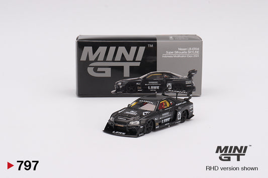 Mô hình xe Mini GT 1:64 Nissan LB-ER34 Super Silhouette SKYLINE Indonesia Modification Expo 2024 - MGT00797