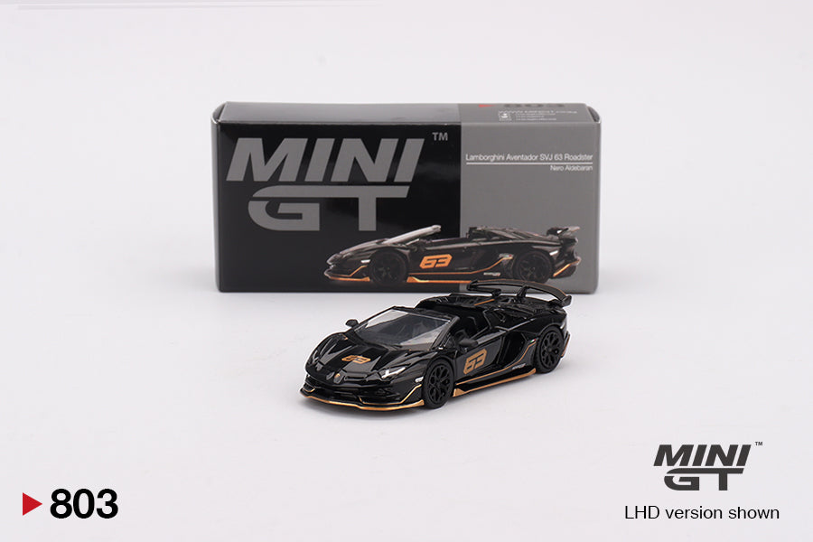 Mô hình xe Mini GT 1:64 Lamborghini Aventador SVJ 63 Roadster Nero Aldebaran - MGT00803