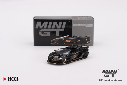 Mô hình xe Mini GT 1:64 Lamborghini Aventador SVJ 63 Roadster Nero Aldebaran - MGT00803