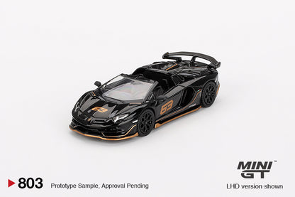 Mô hình xe Mini GT 1:64 Lamborghini Aventador SVJ 63 Roadster Nero Aldebaran - MGT00803