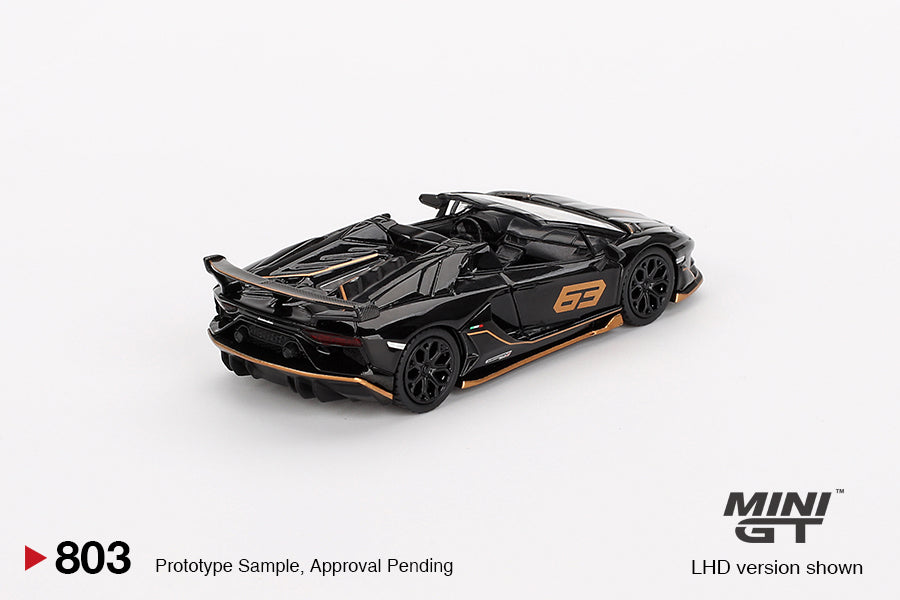 Mô hình xe Mini GT 1:64 Lamborghini Aventador SVJ 63 Roadster Nero Aldebaran - MGT00803