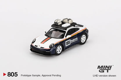 Mô hình xe Mini GT 1:64 Porsche 911 Dakar Rallye Design Package White/Gentian Blue Metallic - MGT00805