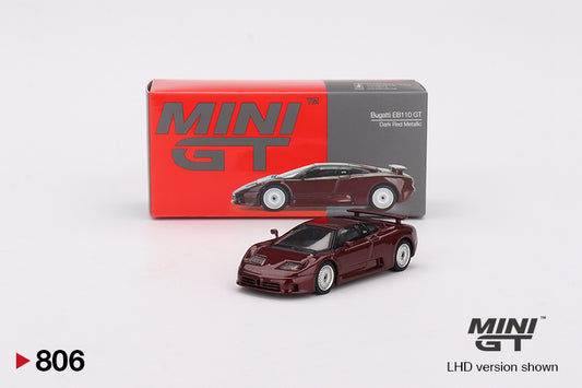 Mô hình xe Mini GT 1:64 Bugatti EB110 GT Dark Red Metallic - MGT00806