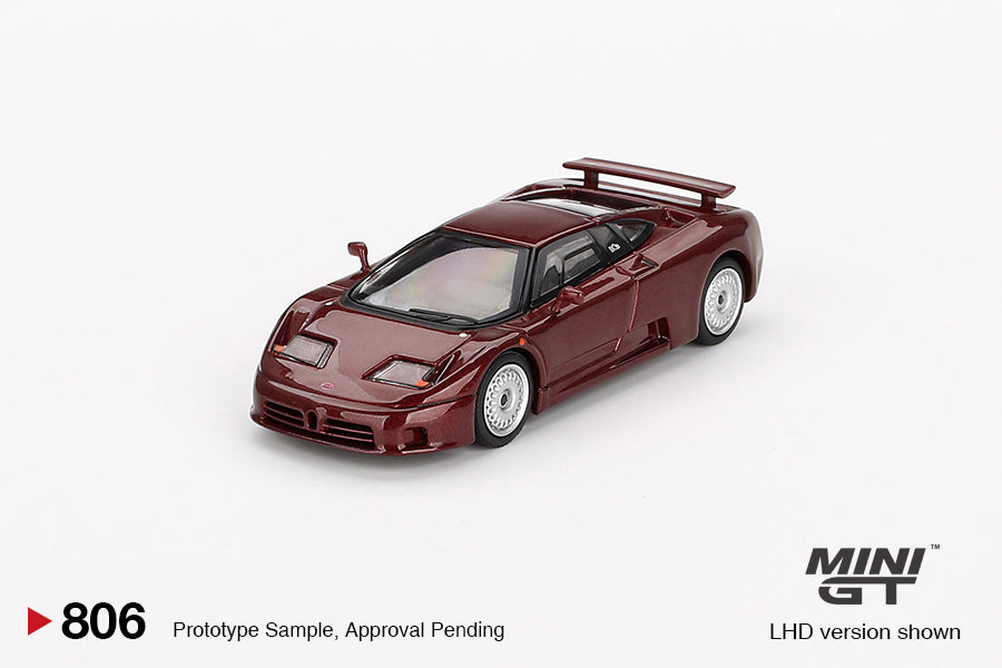 Mô hình xe Mini GT 1:64 Bugatti EB110 GT Dark Red Metallic - MGT00806