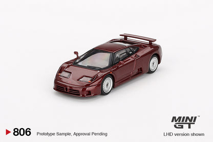 Mô hình xe Mini GT 1:64 Bugatti EB110 GT Dark Red Metallic - MGT00806