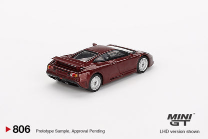 Mô hình xe Mini GT 1:64 Bugatti EB110 GT Dark Red Metallic - MGT00806