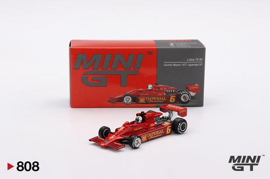 Mô hình xe Mini GT 1:64 Lotus 78 #6 Gunnar Nilsson 1977 Japanese GP - MGT00808