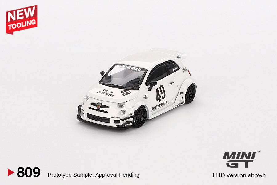 Mô hình xe Mini GT 1:64 LB-WORKS x Abas Works ABARTH 595 Gara White - MGT00809