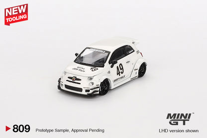 Mô hình xe Mini GT 1:64 LB-WORKS x Abas Works ABARTH 595 Gara White - MGT00809