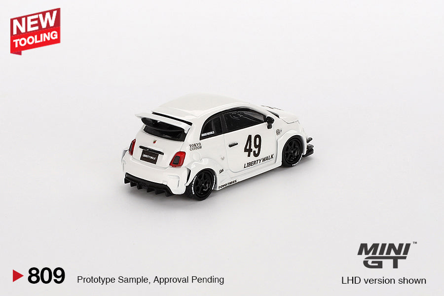Mô hình xe Mini GT 1:64 LB-WORKS x Abas Works ABARTH 595 Gara White - MGT00809