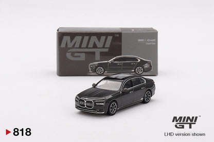 Mô hình xe Mini GT 1:64 BMW i7 xDrive60 Dravit Grey - MGT00818