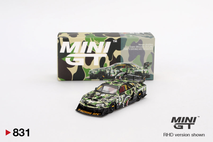 Mô hình xe Mini GT 1:64 Nissan LB-ER34 Super Silhouette SKYLINE LBWK *A BATHING APE CROSSOVER - MGT00831