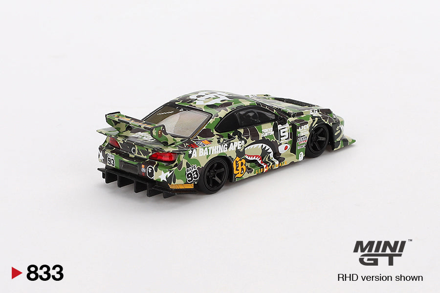 Mô hình xe Mini GT 1:64 Nissan LB-Super Silhouette S15 SILVIA LBWK *A BATHING APE CROSSOVER - MGT00833